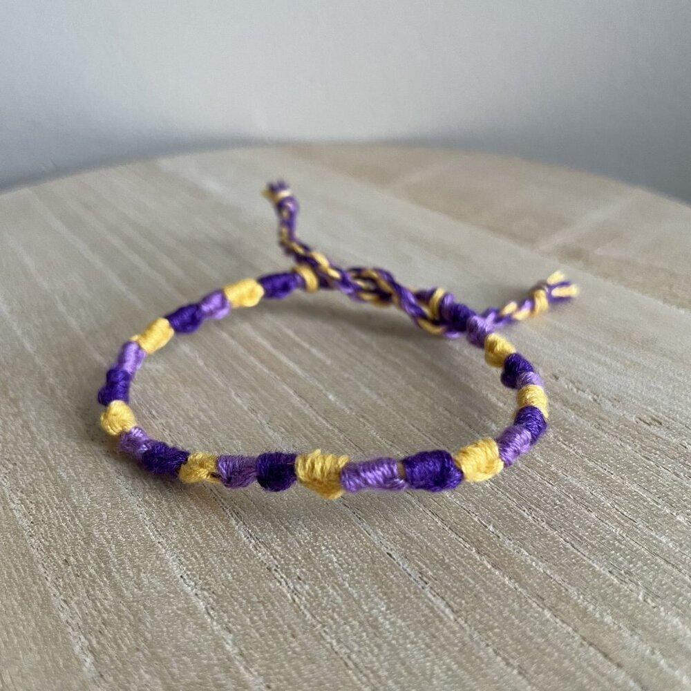 Geraldine Bracelet, anklet, trendy, comfortable, tie, embroidery thread, woven,